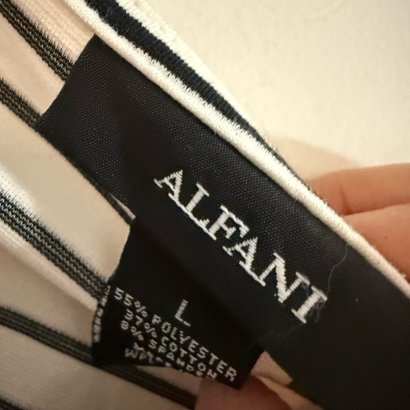 Alfani Black and White Striped Blouse - Picture 4 of 6